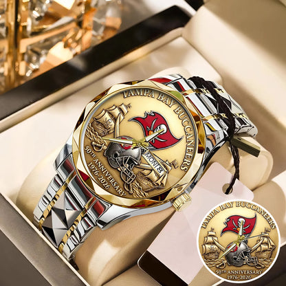 Tampa Bay Buccaneers 50th Anniversary Stainless Steel Watch