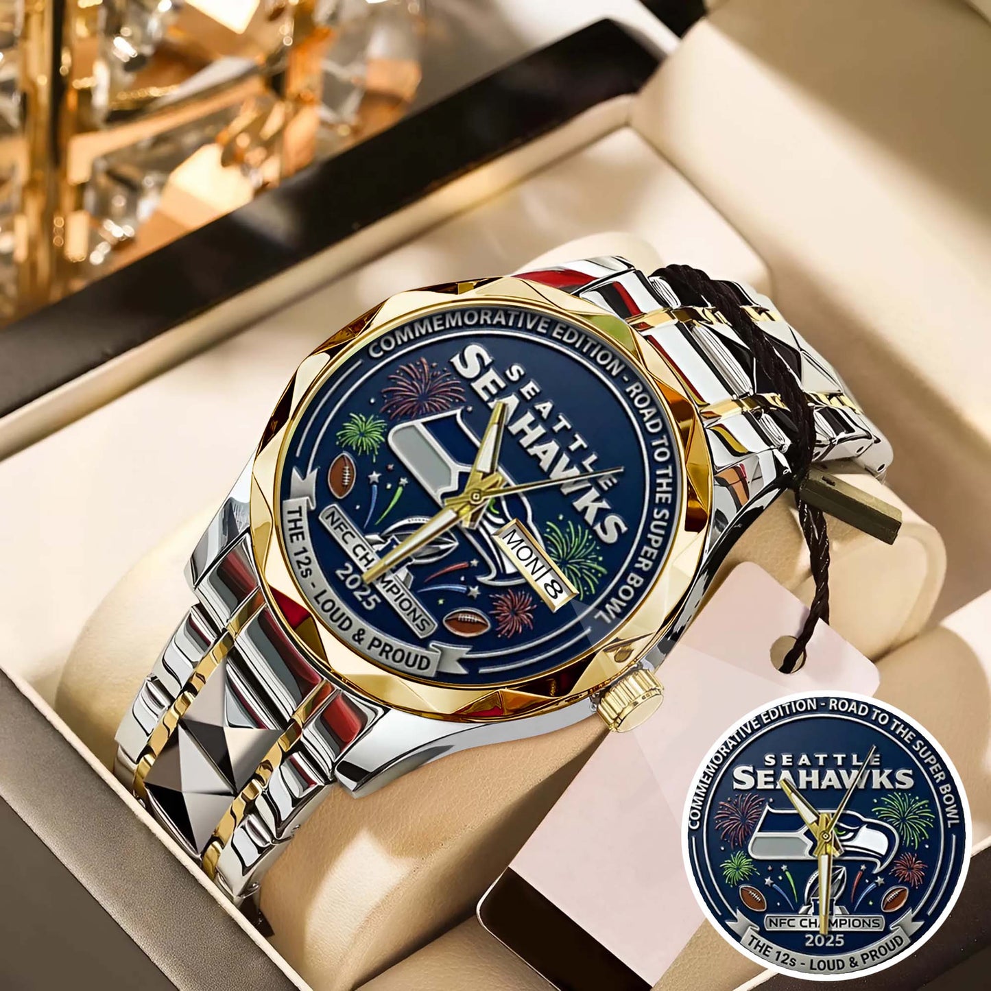 Seattle Seahawks Champions We Are 12 Loud and Proud Stainless Steel Watch