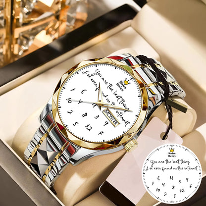 Custom Message Watch for Him – Unique Gift for Boyfriend, Husband, Anniversary & Valentine’s Day