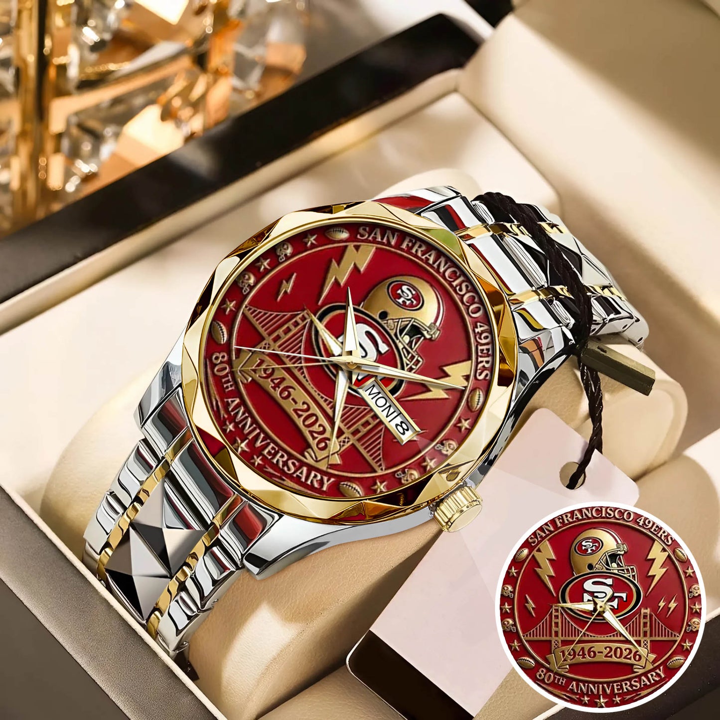 San Francisco 49ers 80th Anniversary Stainless Steel Watch
