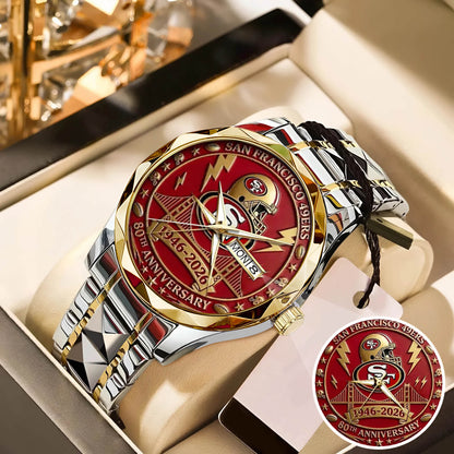 San Francisco 49ers 80th Anniversary Stainless Steel Watch