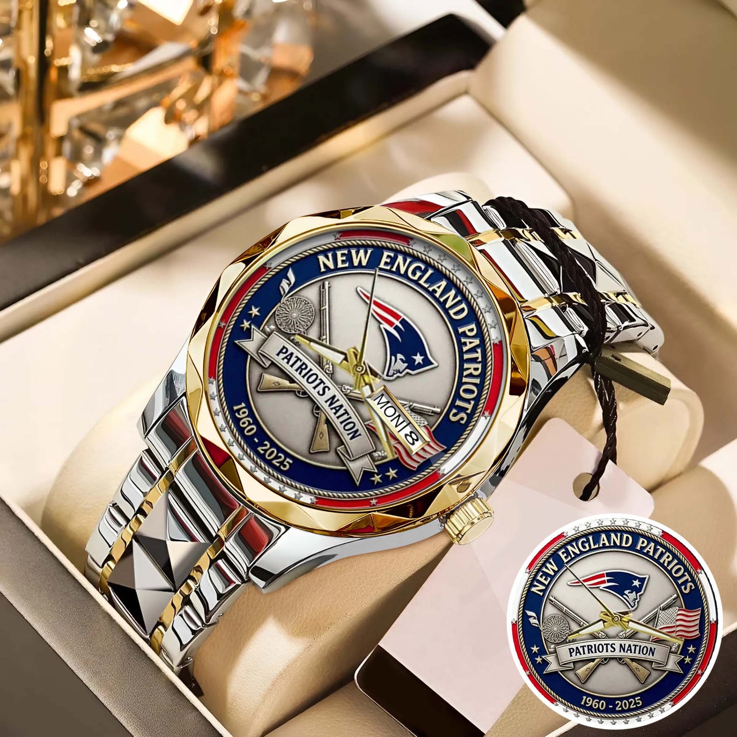 New England Patriots Champions Stainless Steel Watch