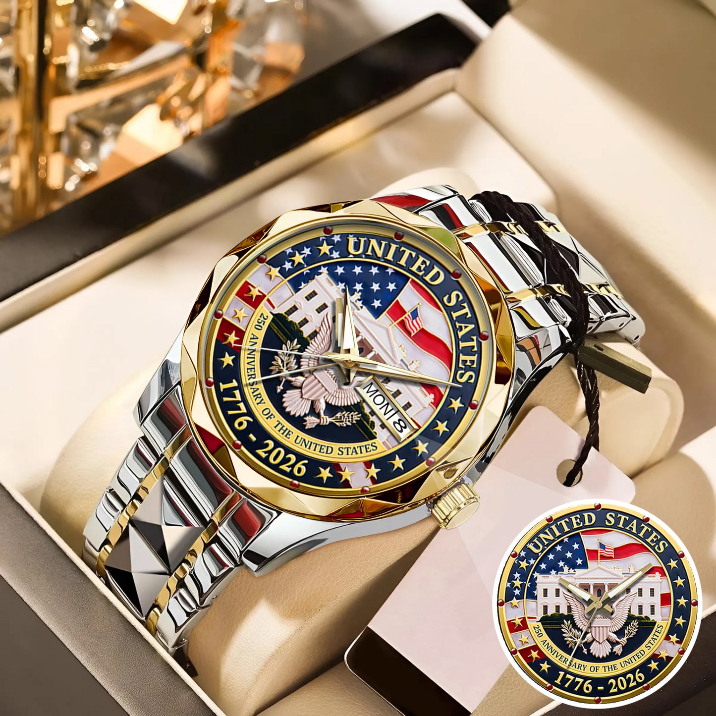US 250 Years Of Freedom Stainless Steel Watch