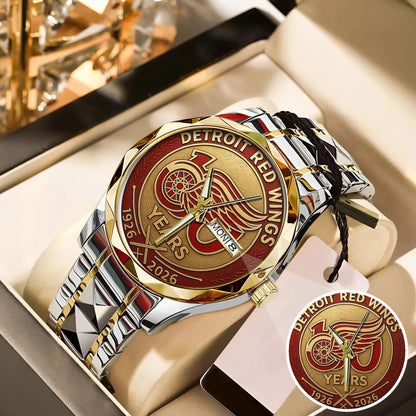 Detroit Red Wings 100th Anniversary 2026 Stainless Steel Watch