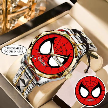 Custom Spider Matching Couple Watches – Personalized Name Edition