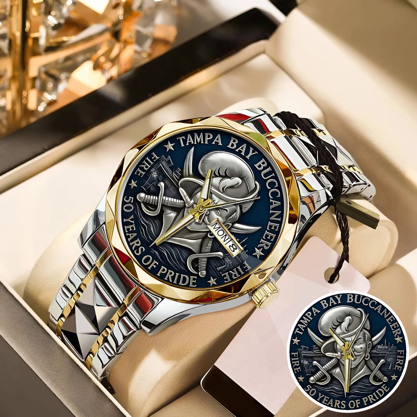 Tampa Bay Buccaneers 50th Anniversary Stainless Steel Watch