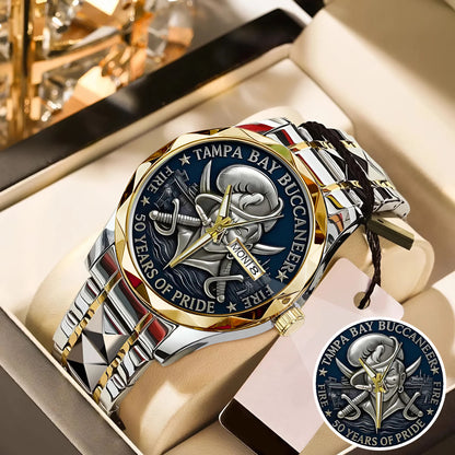 Tampa Bay Buccaneers 50th Anniversary Stainless Steel Watch