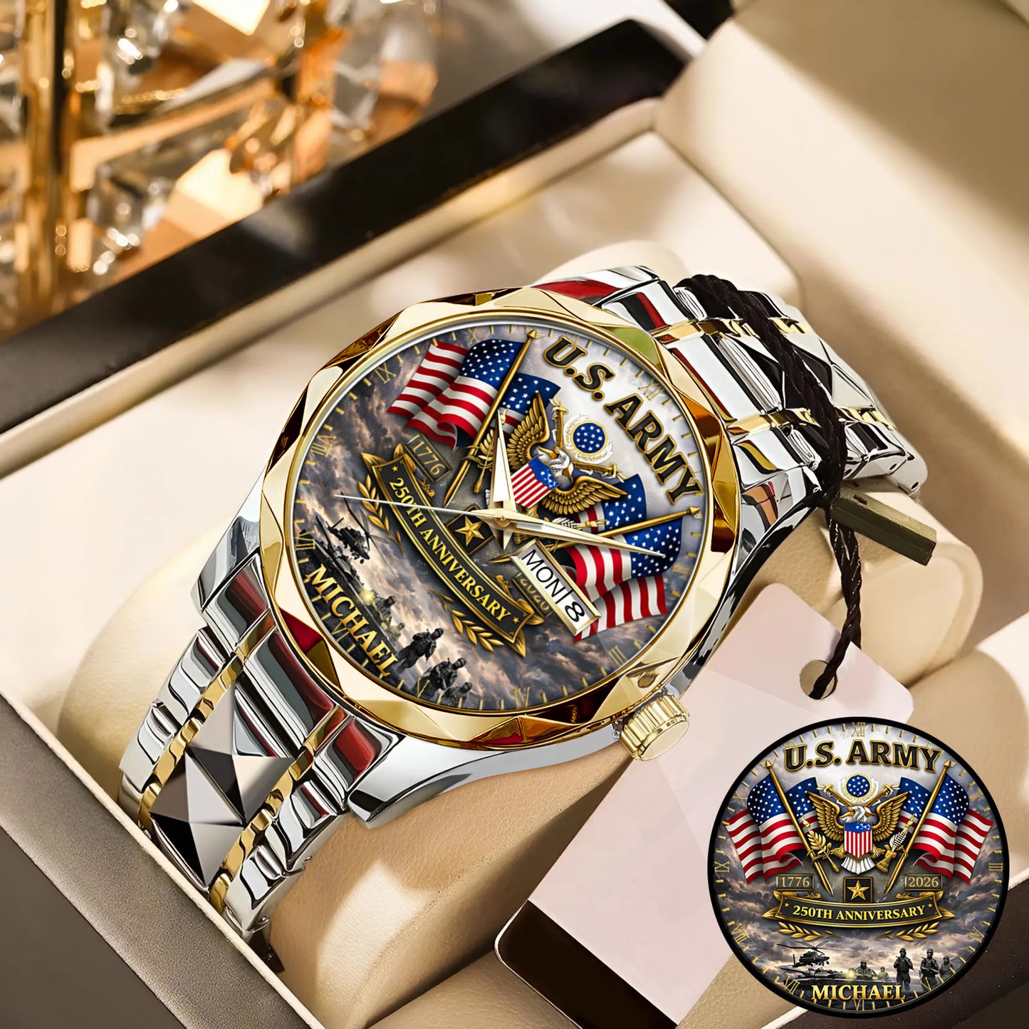 USA 250th Anniversary U.S. Army - Custom Name Watch