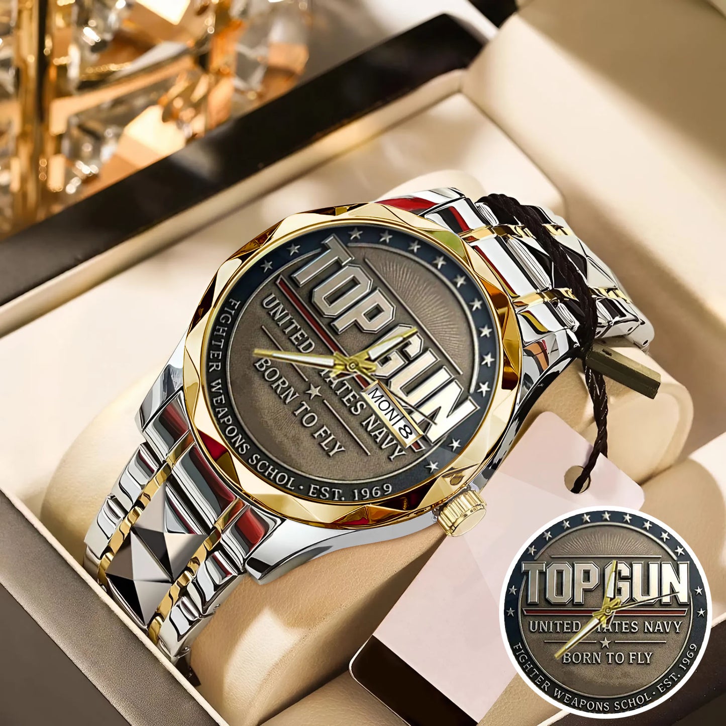 Top Gun Born To Fly Stainless Steel Watch
