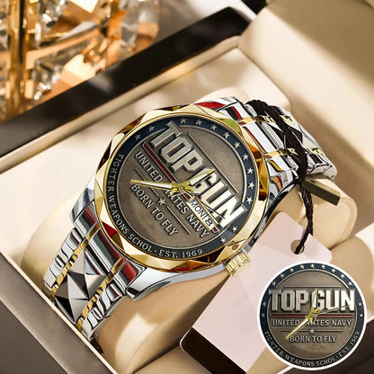 Top Gun Born To Fly Stainless Steel Watch