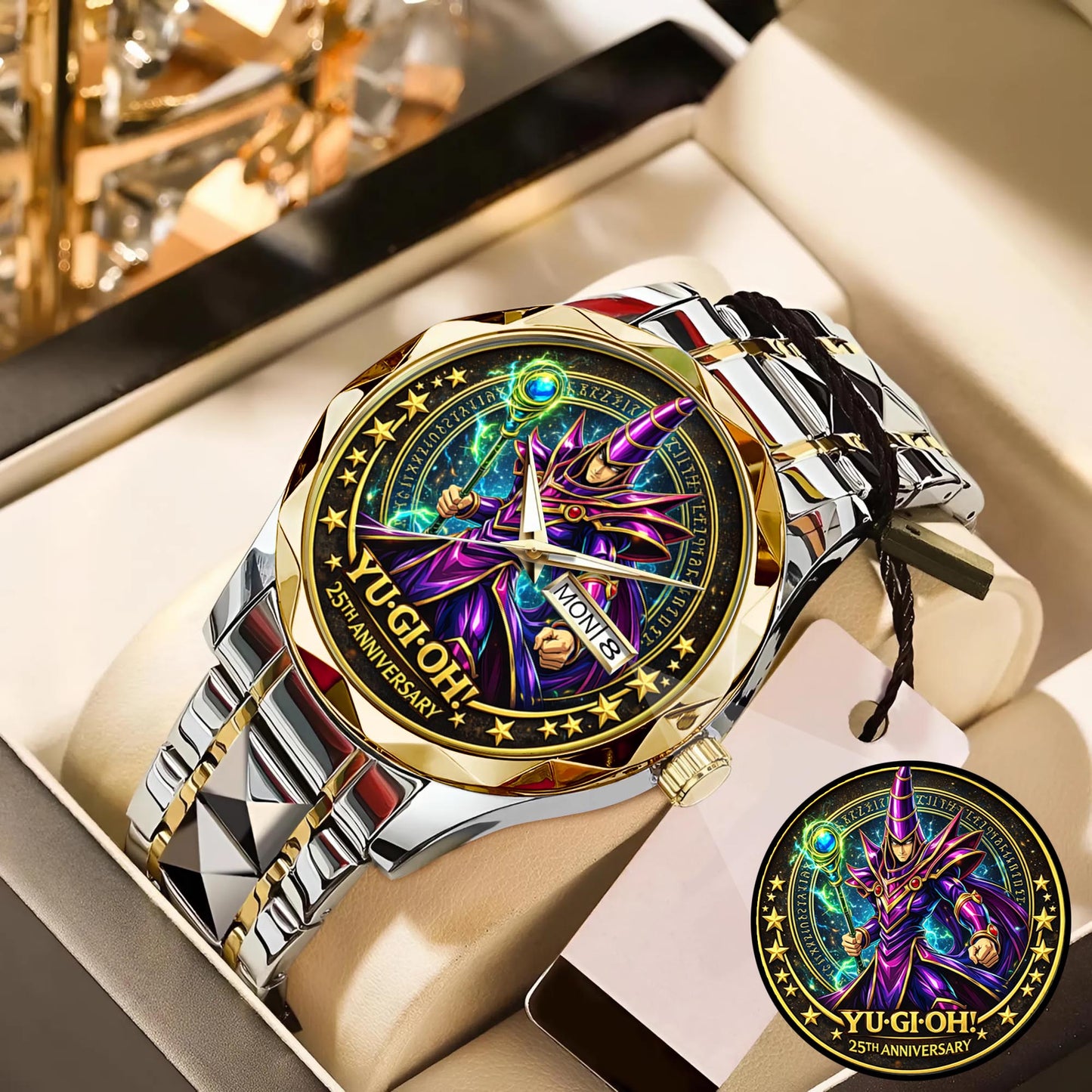 Anime Yugioh 25th Anniversary Coin The Dark Magician Custom Watch