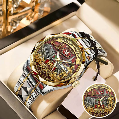 San Francisco 49ers 80th Anniversary Stainless Steel Watch