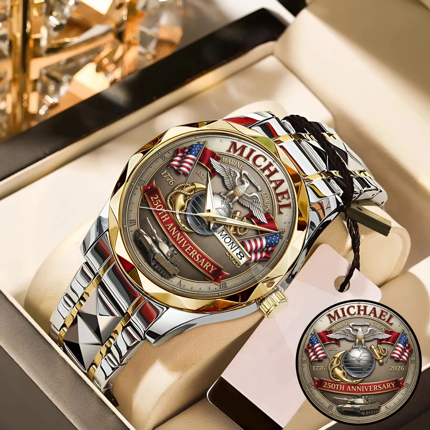 USA 250th Anniversary U.S. Marin Corps- Custom Name Watch