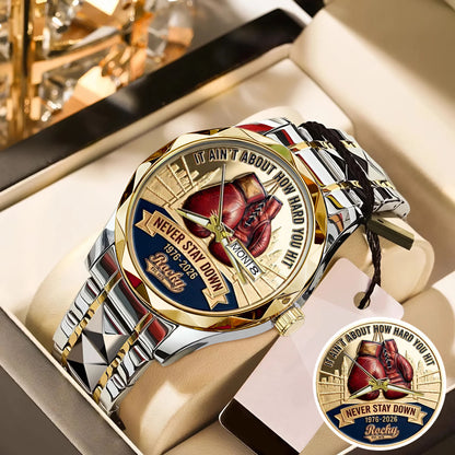 Rocky Balboa Never Stay Down 50th Anniversary Boxing Stainless Steel Watch