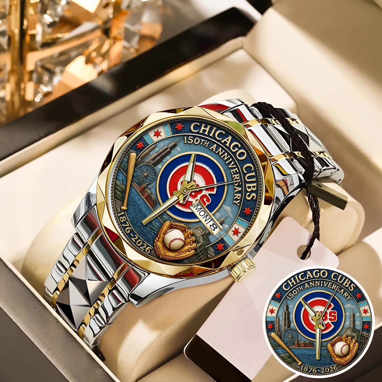 Chicago Cubs 150th Anniversary Stainless Steel Watch