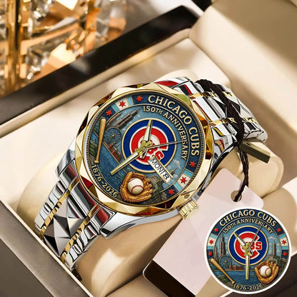Chicago Cubs 150th Anniversary Stainless Steel Watch