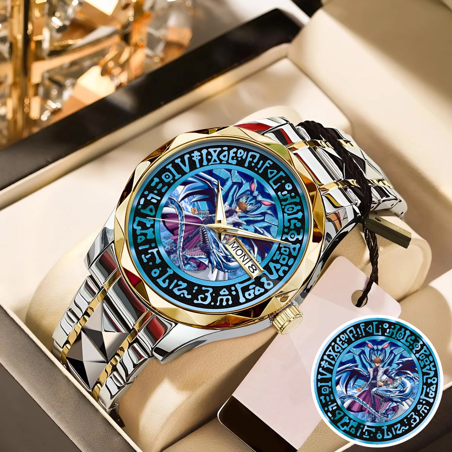 Anime YGO Kaiba Blue-Eyes White Dragon Watch Dial – Limited Art Design