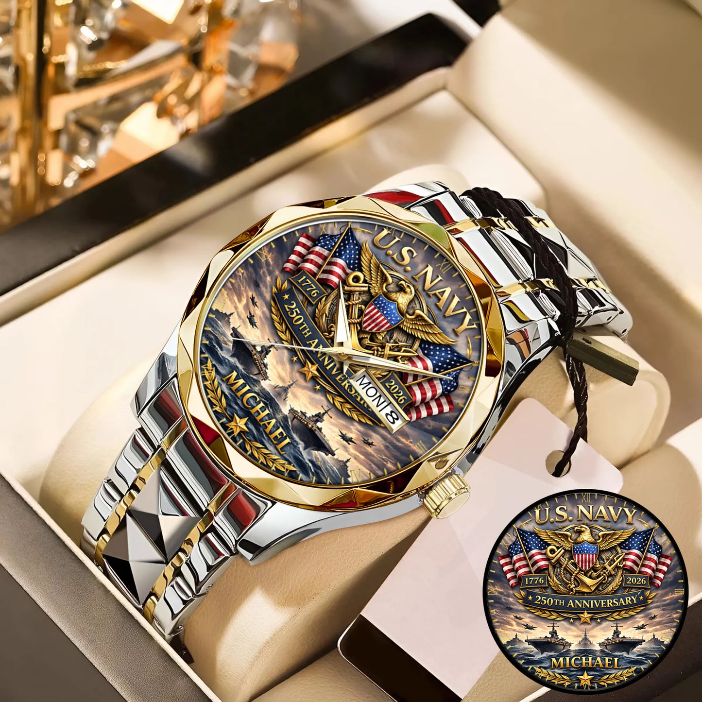 USA 250th Anniversary U.S. Navy - Custom Name Watch