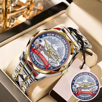 New England Patriots Champions Stainless Steel Watch
