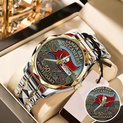 Tampa Bay Buccaneers 50th Anniversary 2026 Stainless Steel Watch