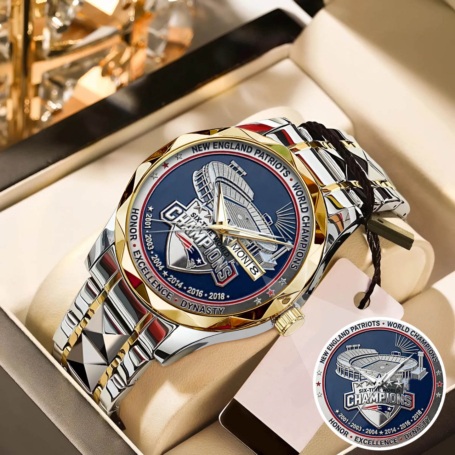 New England Patriots 65th Anniversary Stainless Steel Watch