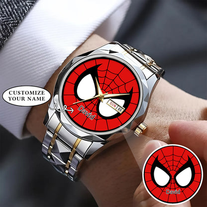 Custom Spider Matching Couple Watches – Personalized Name Edition