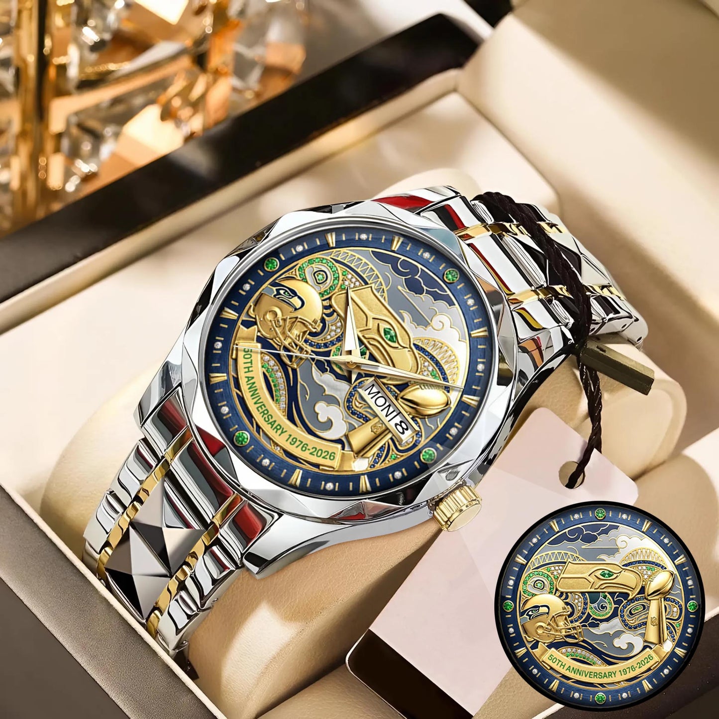 Seattle Seahawks 50th Anniversary Go Hawks 1976-2026 Watch