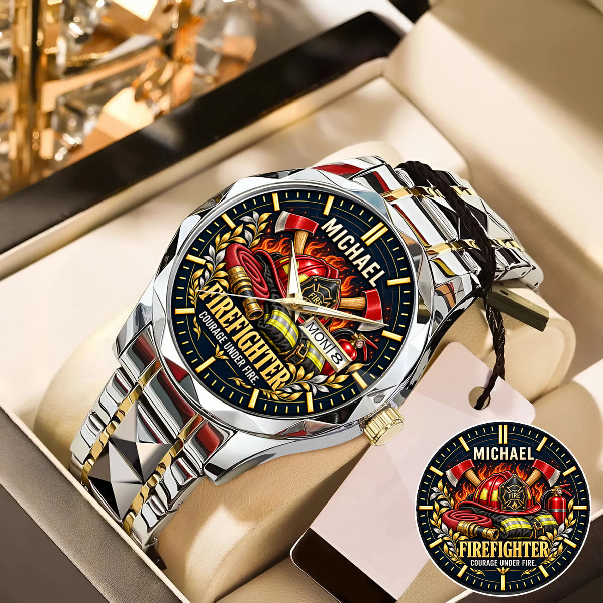 Personalized Firefighter Watch – Custom Name Firefighter Appreciation Gift
