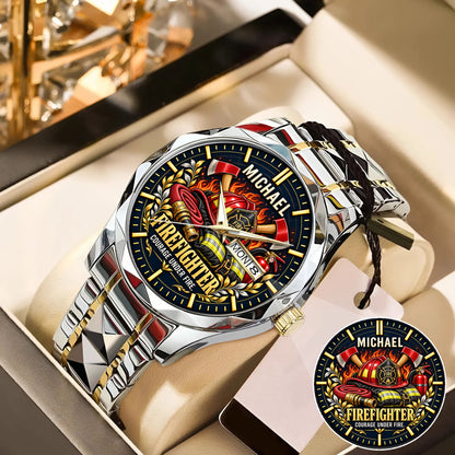 Personalized Firefighter Watch – Custom Name Firefighter Appreciation Gift