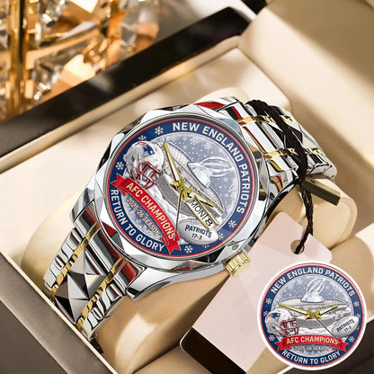 New England Patriots Champions Stainless Steel Watch