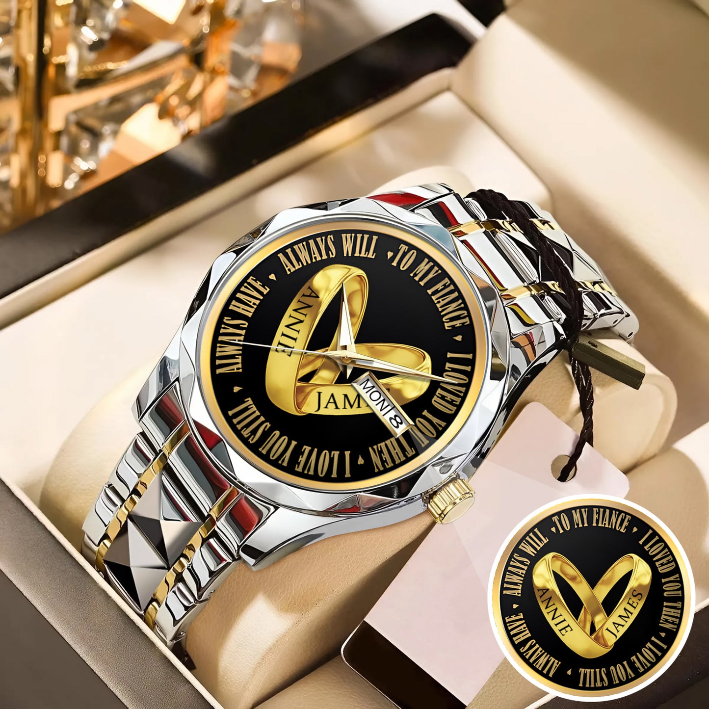 Custom Name Couple Watch – Personalized His & Hers Watch Set – Romantic Gift for Valentine’s Day, Anniversary & Birthday
