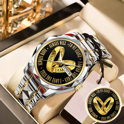 Custom Name Couple Watch – Personalized His & Hers Watch Set – Romantic Gift for Valentine’s Day, Anniversary & Birthday