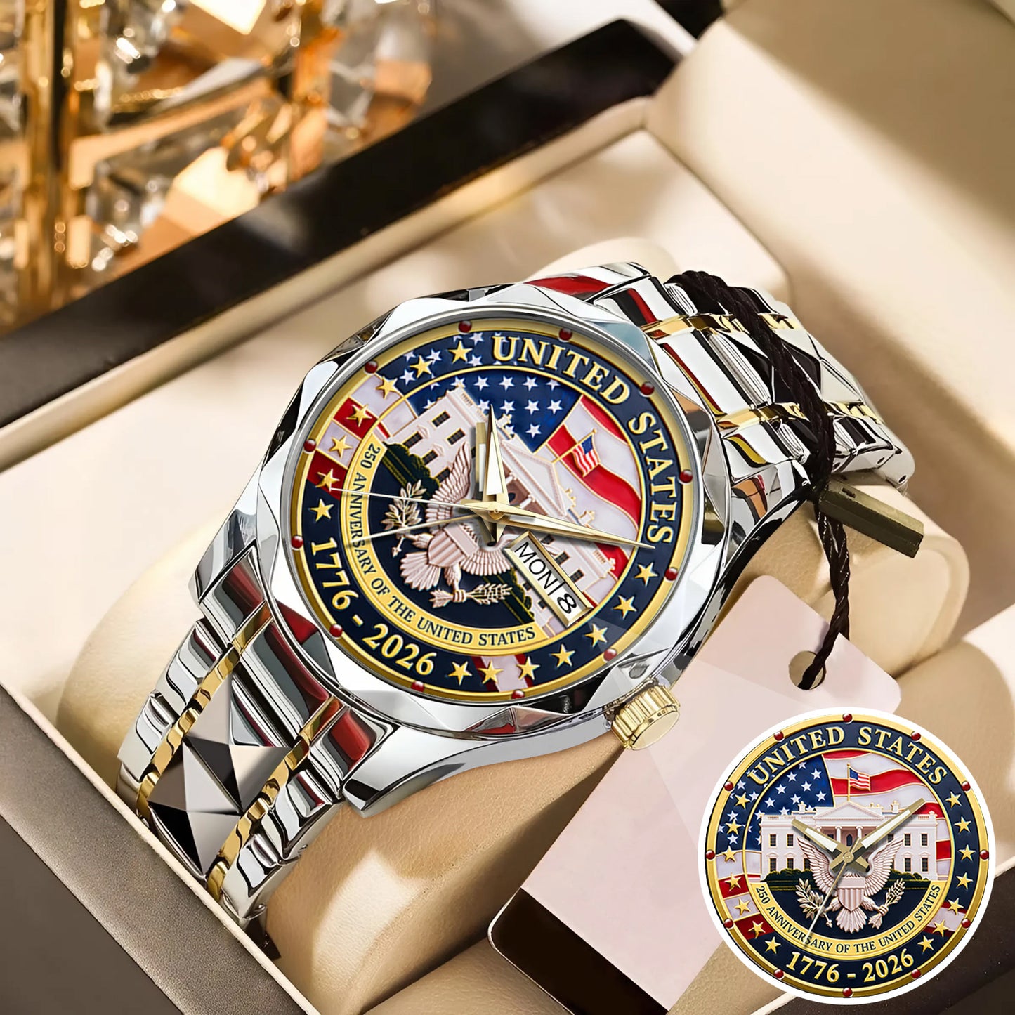 US 250 Years Of Freedom Stainless Steel Watch