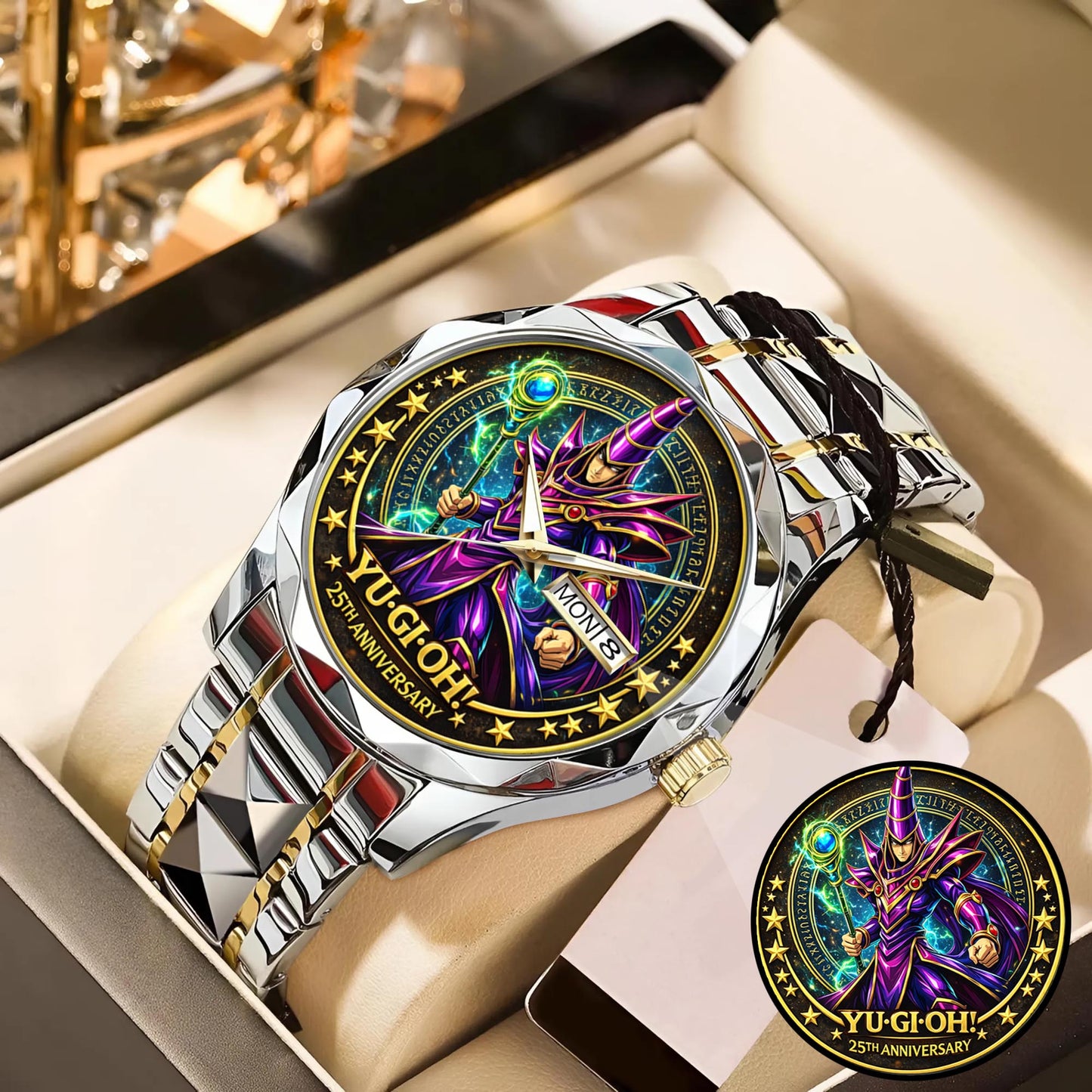 Anime Yugioh 25th Anniversary Coin The Dark Magician Custom Watch