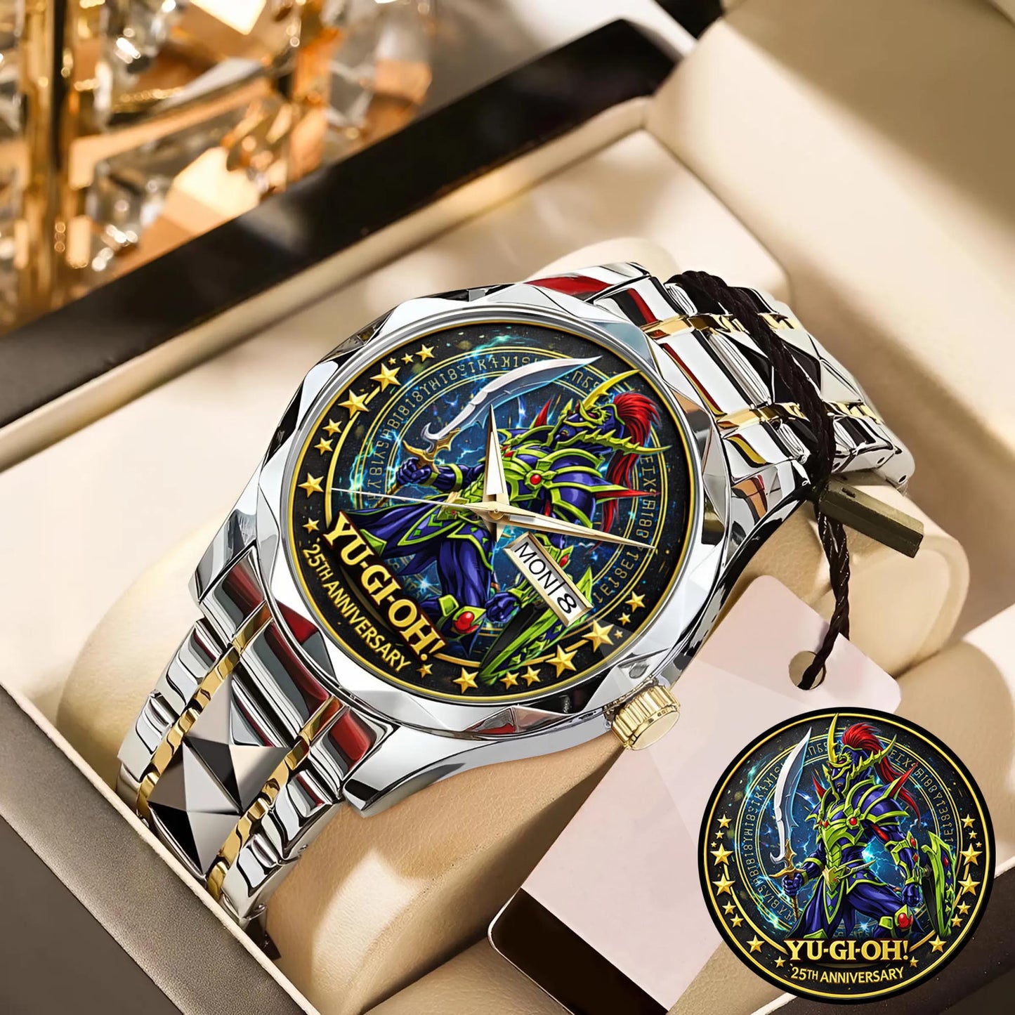 Anime Yugioh 25th Anniversary Coin Black Luster Soldier Custom Watch
