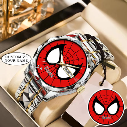 Custom Spider Matching Couple Watches – Personalized Name Edition