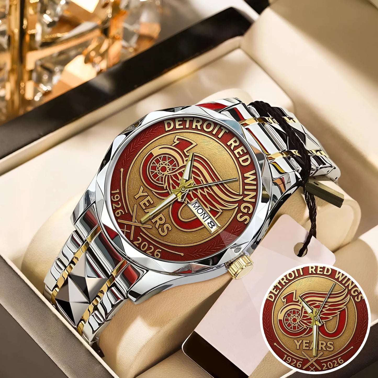 Detroit Red Wings 100th Anniversary 2026 Stainless Steel Watch