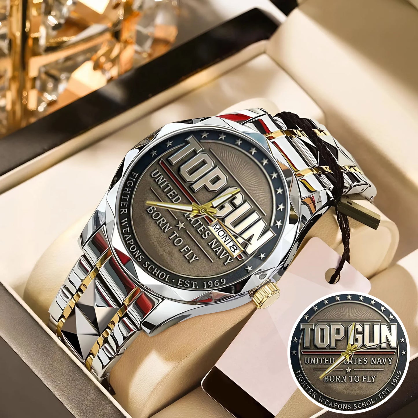 Top Gun Born To Fly Stainless Steel Watch