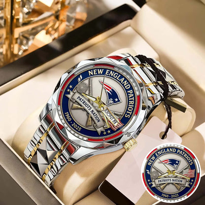 New England Patriots Champions Stainless Steel Watch