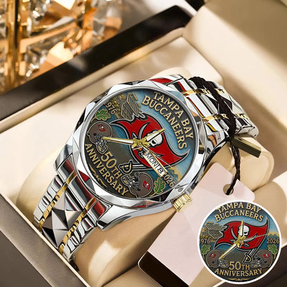 Tampa Bay Buccaneers 50th Anniversary 2026 Stainless Steel Watch