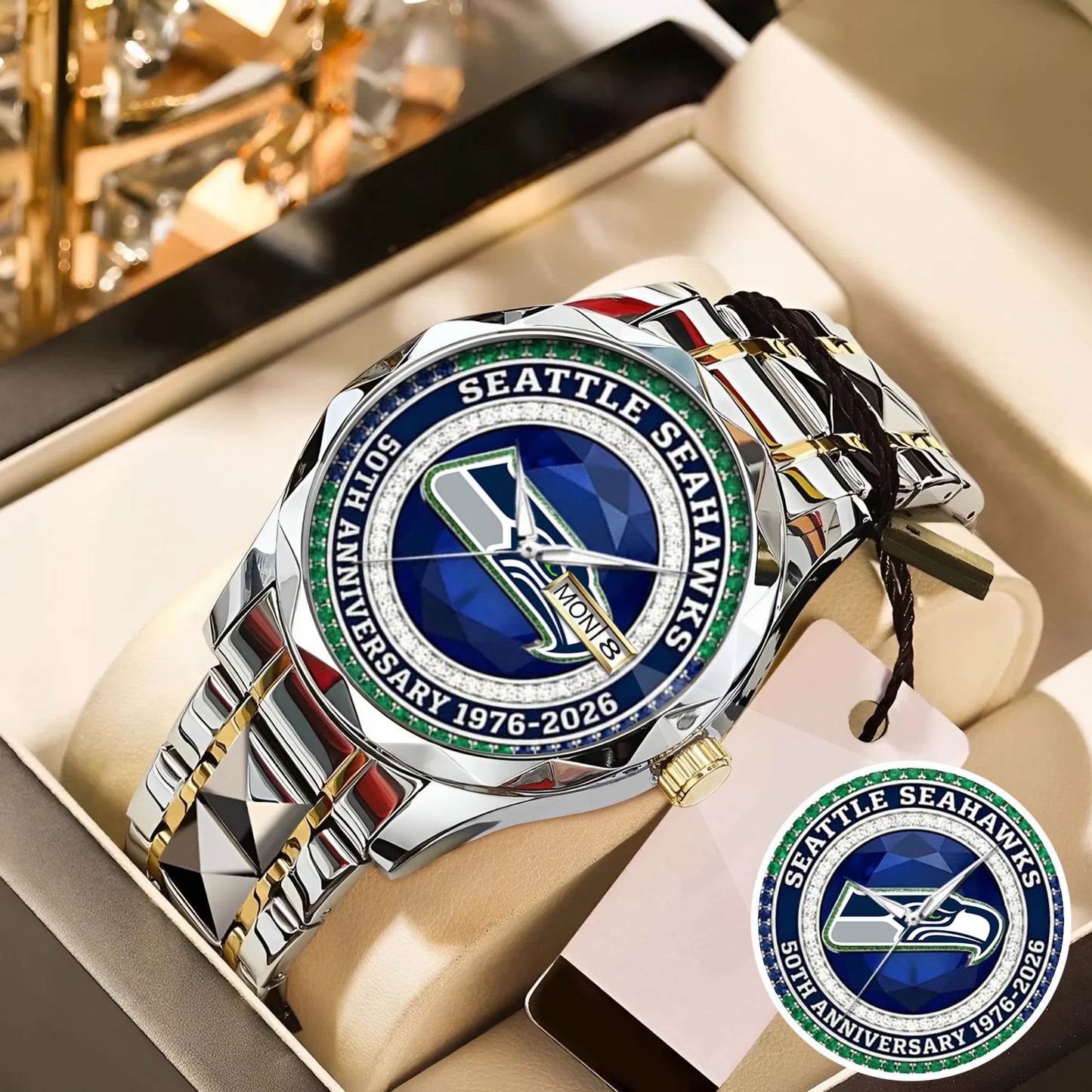 Seattle Seahawks 50th Anniversary Stainless Steel Watch