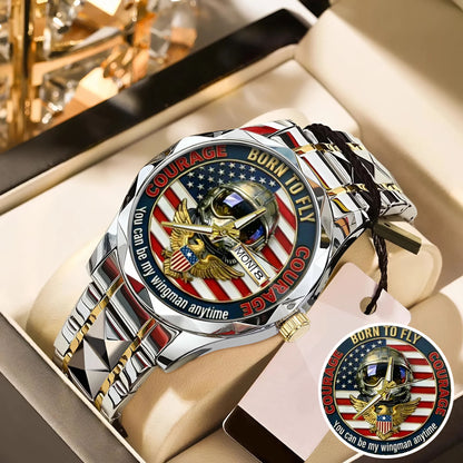 Top Gun Born To Fly Stainless Steel Watch