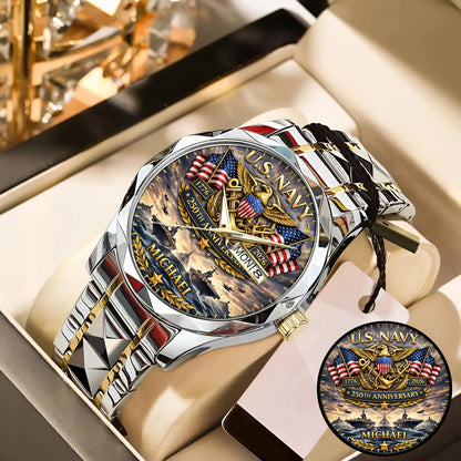 USA 250th Anniversary U.S. Navy - Custom Name Watch