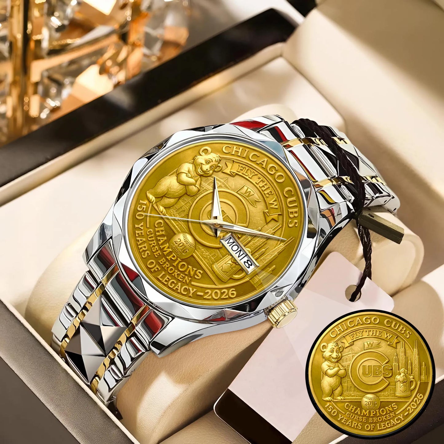 Chicago Cubs 150th Anniversary Stainless Steel Watch