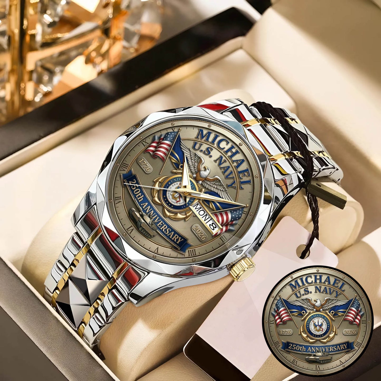 USA 250th Anniversary U.S. Navy - Custom Name Watch