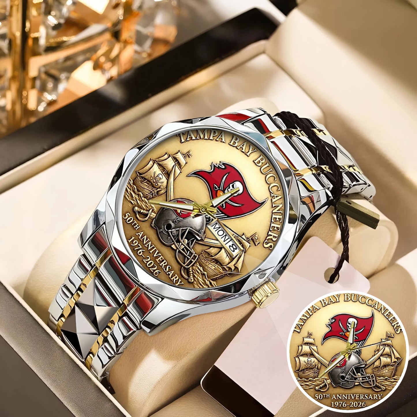 Tampa Bay Buccaneers 50th Anniversary Stainless Steel Watch