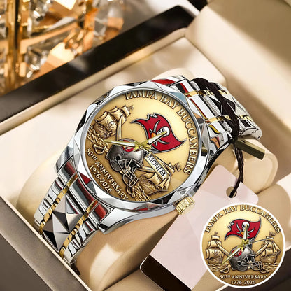 Tampa Bay Buccaneers 50th Anniversary Stainless Steel Watch