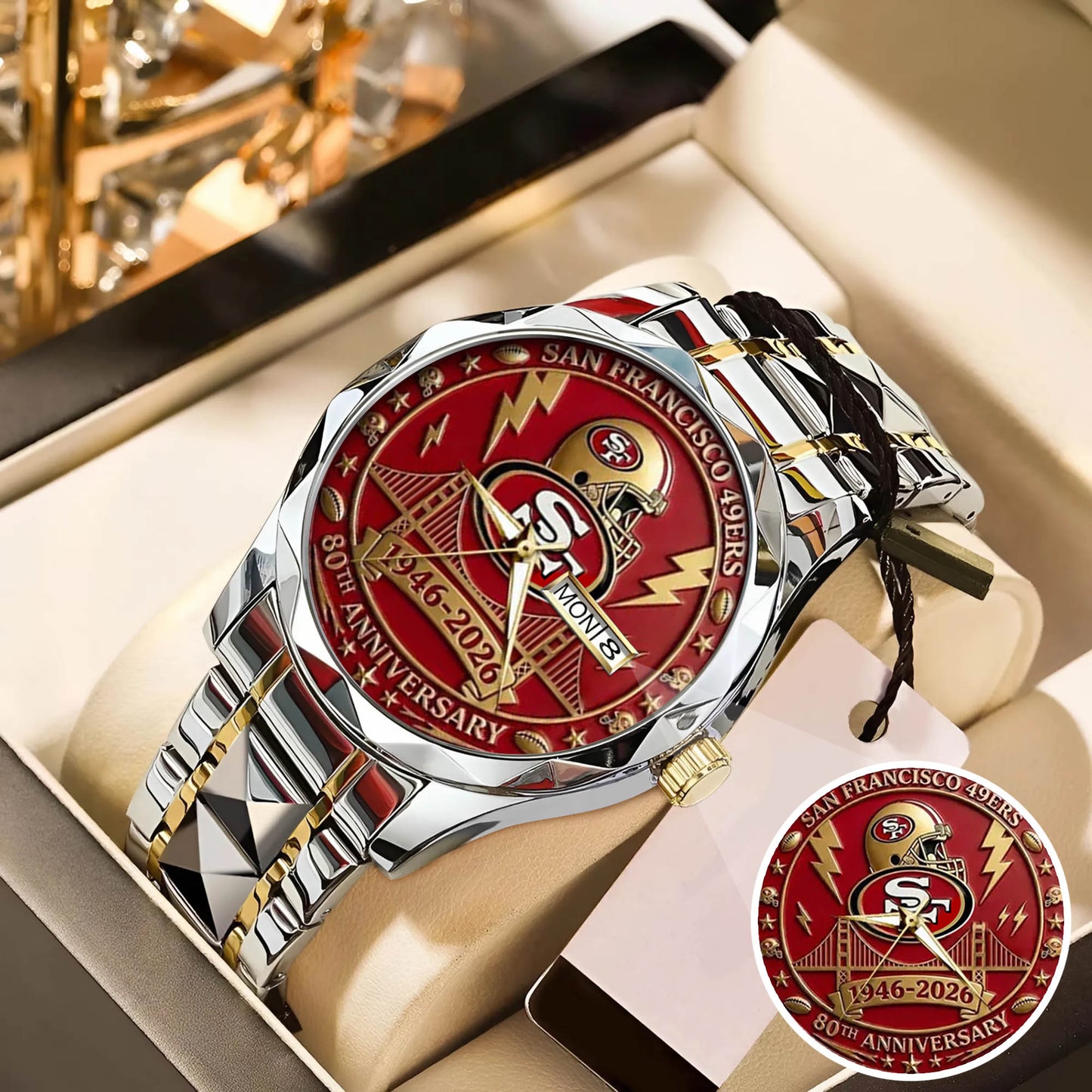 San Francisco 49ers 80th Anniversary Stainless Steel Watch