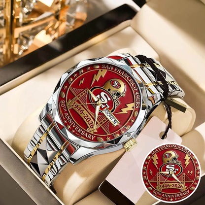 San Francisco 49ers 80th Anniversary Stainless Steel Watch