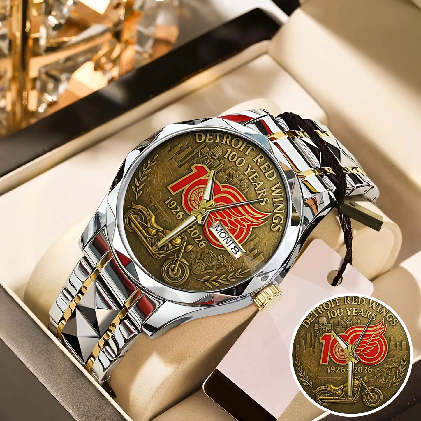 Detroit Red Wings 100th Anniversary 2026 Stainless Steel Watch